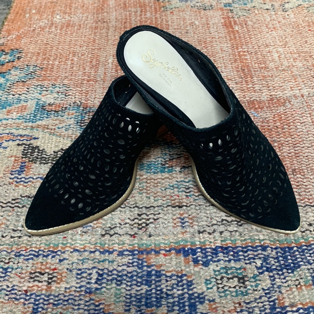 Seychelles Perforated Suede Mules